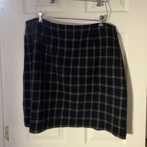J. Jill Black and White Plaid Pencil Skirt